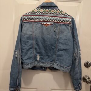 Stetson Blue Denim Jacket Western Embroidery Sz Large